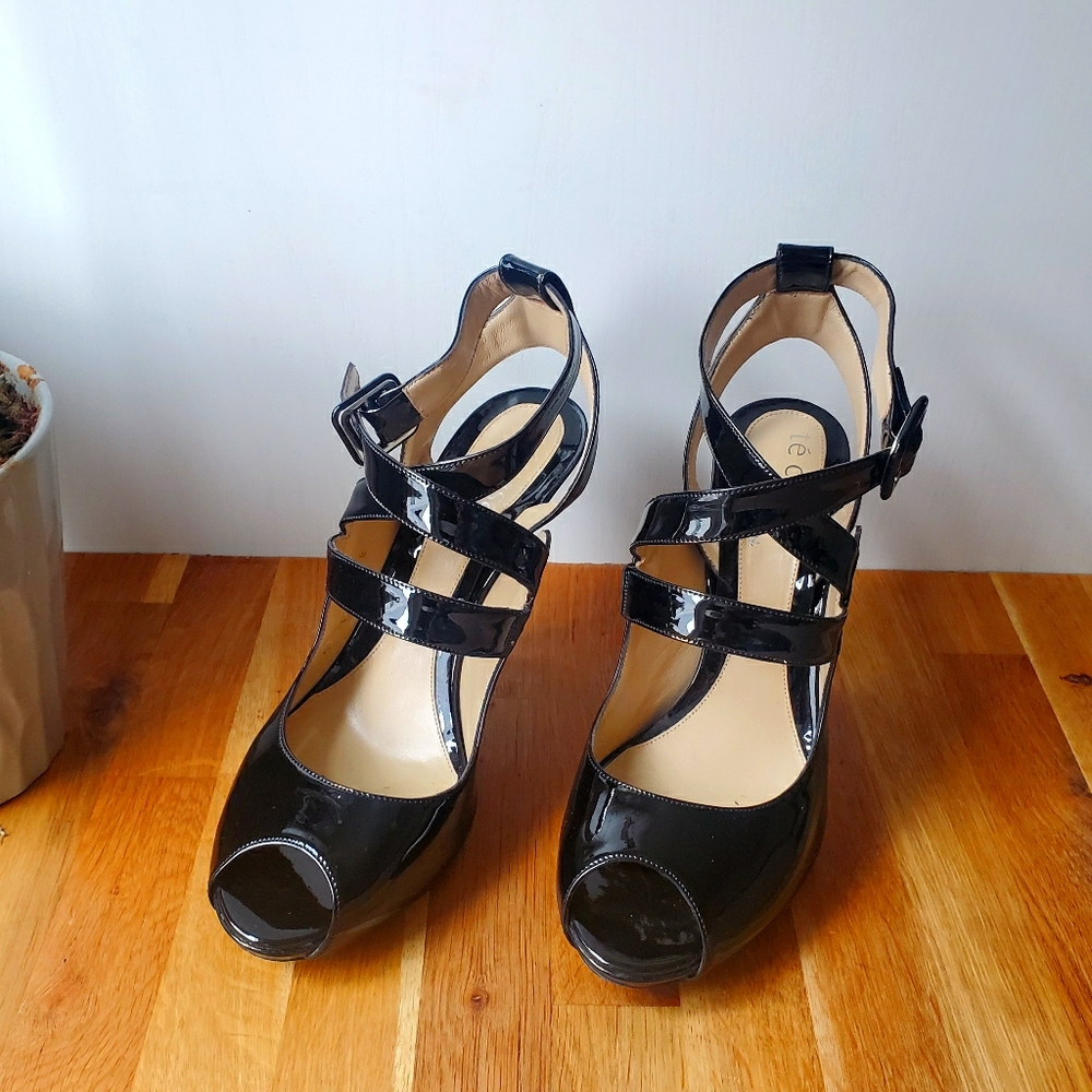 Black Patent Strappy Heels